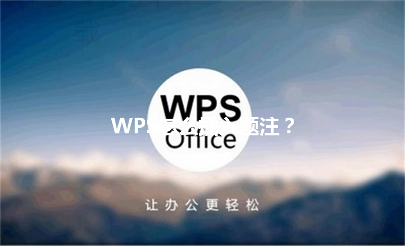WPS怎么插入题注？ 三